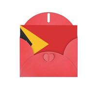 Flag of Timor-Leste Print Shimmer Blank Greeting Cards with Envelopes, Elegant DIY Invitations,Thank You Notes