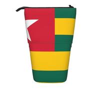 Flag of Togo Expandable Stand Pencil Pouch, Multi-Design Oxford Fabric, Adjustable Height, Multi-Use Cosmetic Bag