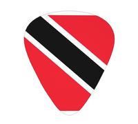 Flag of Trinidad and Tobago Guitar Picks 12 Pack Assorted Thickness-0.46mm 0.71mm 0.96mm Medium Thin Heavy Celluloid Style Picks for Acoustic Electric Guitar Ukulele