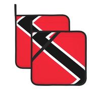 Flag of Trinidad and Tobago Printed Heat-Resistant mat Set, Kitchen Heat-Resistant mat 2 Piece Set, Suitable for Cooking and Baking