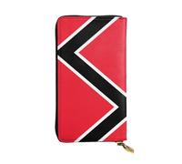 Flag of Trinidad and Tobago Printed leather wallet, 7.5 x 4.1-inch long credit card holder, portable travel cash wallet