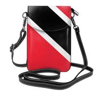 Flag of Trinidad and Tobago Small Cell Phone Purse, Floral Print Crossbody Bag, PU Leather Mini Wallet with Shoulder Strap, Secure Magnetic Closure.