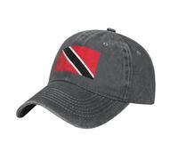 Flag of Trinidad and Tobago Washed Cowboy Baseball Cap for Adults - Stylish and Breathable Hat with Adjustable Strap, Deep Heather, One size