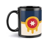 Flag of Tulsa Black Coffee Mug with Handle Personalized Ceramic Cup Gift for Men Women