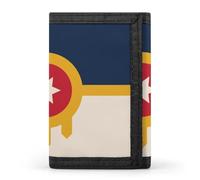 Flag of Tulsa Men's Wallets Minimalist Trifold Wallet Polyester Card Cases Casual Coin Purse