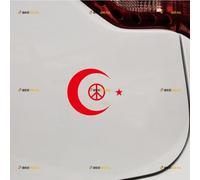 Flag of Turkey Anti War Peace Symbol Turkish Flag Sticker Decal Vinyl - 2 Pack Red 10.2cm - for Car Boat Laptop Cup No Background Die-Cut