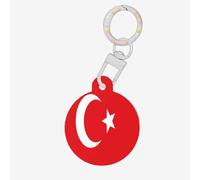 Flag of Turkey Dog Tags for Pets,Round Acrylic Pet ID Tags,Perfect for Small to Large Dogs and Cats,Cute & Functional