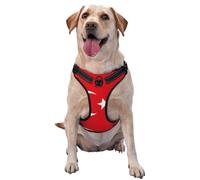 Flag of Turkey Premium Dog Harness for Small, Medium, and Large Dogs - Durable, No Pull with Reflective Straps and Quick Release BucklesLarge