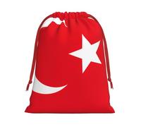 Flag Of Turkey Print Gift Drawstring Bag Reusable Pouch Party Favors Birthdays Weddings Daily Sack