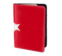 Flag of Turkey print Travel Wallet Passport Holder Case for Family Leather Passport Cover for Men Women, Black, One Size