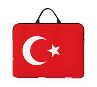 Flag of Turkey Printed 14in Laptop Case Sleeve Bag – Portable Handle & Zipper – Ideal for Travel, Business & Office Use