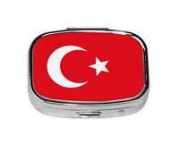 Flag of Turkey Square mini Pill Box, Travel Pill Box, can be Put into Wallet or Pocket to Store a Variety of Small Items