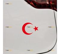 Flag of Turkey Sticker Decal Vinyl Turkish - 2 Pack Red 10.2cm - for Car Boat Laptop Cup No Background Die-Cut