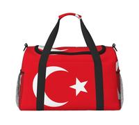 Flag of Turkey Travel Duffel Bag with Zippers and Handles, Big Foldable Duffle Bag for Family Vacations