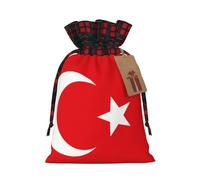 Flag of Turkey Two Color Drawstring Gift Bag M Beautiful Convenient Suitable For Christmas Birthdays