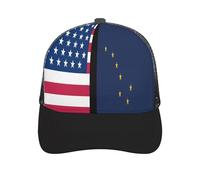 Flag of U.S.A and Alaska Baseball Caps Classic Hats Adjustable Hip Hop Hat Trendy Sport Cap for Men Women