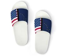 Flag of U.S.A And Alaska PVC Anti-Skid Home Slippers | Slides Shower Shoes House Bathroom Slippers for Women Men