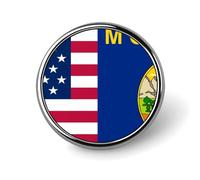 Flag of U.S.A And Montana Unisex Novelty Brooches & Pins Round Metal Lapel Badge for Clothing Shawl Hat