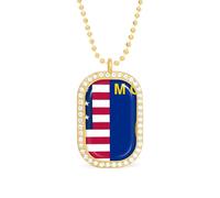 Flag of U.S.A And Montana Women's Necklaces Lightweight Alloy Pendant Diamond Necklace Ladies Jewelry Gift