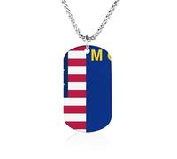 Flag of U.S.A And Montana1 Memorial Necklaces Lightweight Pendant Necklace Personality Jewelry Gift for Men Women