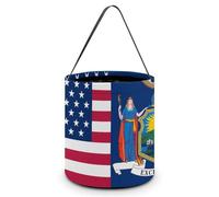 Flag of U.S.A And New York Halloween Candy Bag Pumpkin Tricking Or Treating Tote Easter Eggs Bucket Best Party Gifts