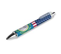 Flag of U.S.A And South Dakota Retractable Ballpoint Pen Black Ink 0.5mm Ball Point Pens Smooth Writing Accessories For Note Taking