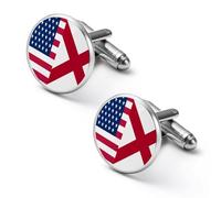 Flag of U.S. And Alabama Men's Alloy Cufflinks Classic Cuff Link Fashion Shirt Accessories for Business Party Wedding 2.0cm