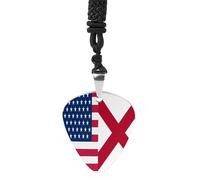 Flag of U.S. And Alabama Vintage Pick Necklace Guitar Bass Pick Pendant &B Steel Music Jewelry for Music Lovers