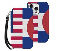 Flag of U.S. And Colorado Mobile Phone Front Flip Cases Compatible with iPhone 16/16 Plus/16 Pro/16 Pro Max/16 E Anti-Scratch Covers