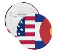 Flag of U.S. And Colorado Novelty Buttons & Pins Lightweight Tinplate Lapel Badges Brooches Jewelry Gifts