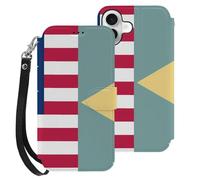 Flag of U.S. And Delaware Mobile Phone Front Flip Cases Compatible with iPhone 16/16 Plus/16 Pro/16 Pro Max/16 E Anti-Scratch Covers