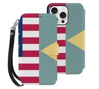 Flag of U.S. And Delaware Mobile Phone Front Flip Cases Compatible with iPhone 16/16 Plus/16 Pro/16 Pro Max/16 E Anti-Scratch Covers