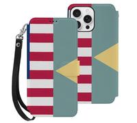 Flag of U.S. And Delaware Mobile Phone Front Flip Cases Compatible with iPhone 16/16 Plus/16 Pro/16 Pro Max/16 E Anti-Scratch Covers