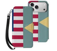 Flag of U.S. And Delaware Mobile Phone Front Flip Cases Compatible with iPhone 17/17 Air/17 Pro/17 Pro Max Anti-Scratch Covers
