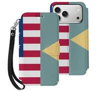 Flag of U.S. And Delaware Mobile Phone Front Flip Cases Compatible with iPhone 17/17 Air/17 Pro/17 Pro Max Anti-Scratch Covers