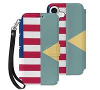 Flag of U.S. And Delaware Mobile Phone Front Flip Cases Compatible with iPhone 17/17 Air/17 Pro/17 Pro Max Anti-Scratch Covers