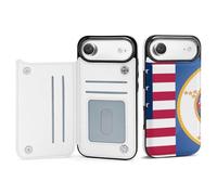 Flag of U.S. And Minnesota Mobile Phone Flip Cases Compatible with iPhone 17/17 Air/17 Pro/17 Pro Max Anti-Scratch Covers