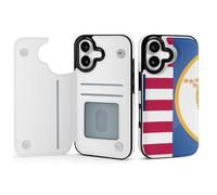 Flag of U.S. And Minnesota Mobile Phone Flip Cases Compatible with iPhone 17/17 Air/17 Pro/17 Pro Max Anti-Scratch Covers