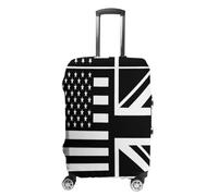 Flag of U.S. and United Kingdom Luggage Case Cover Protective Washable Suitcase Covers Anti Scratch Baggage Fits 19-32 Inch S