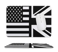 Flag of U.S. And United Kingdom Mouse Pad with Stitched Edges Non-Slip Waterproof Mousepads for Laptop Games Desktop