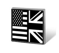 Flag of U.S. And United Kingdom Square Badge Pin Metal Memorial Brooch Button Lapel Pins for Backpack Wedding