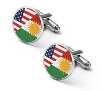Flag of U.S. Kurdistan Flag Cute Shirt Cufflinks for Men Long Sleeve Suit Metal Cuff Links Jewelry Accessories