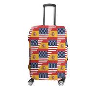 Flag of U.S. Spain Flag Funny Luggage Cover for Suitcases Protector Washable Travel Baggage Covers Fit 19-32 Inch