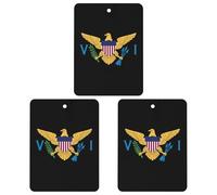 Flag of U.S. Virgin Islands 3 PCS Car Air Freshener Hanging Aromatherapy Tablets Automotive Ornament for Auto Room Bathroom Bedside Square