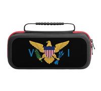 Flag of U.S. Virgin Islands Compatible with Switch Carrying Case Waterproof Protective Travel Bag with 20 Game Card Slots