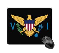 Flag of U.S. Virgin Islands Cute Mouse Pad with Non-Slip Rubber Base Square Mouse Mat Office Supplies