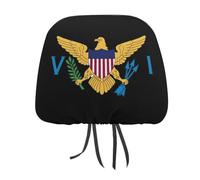 Flag of U.S. Virgin Islands Funny Car Headrest Covers Universal Stretch Fit Auto Head Rest Accessories Protection
