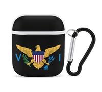 Flag of U.S. Virgin Islands Headphone & Earphone Cases Compatible with Airpod 1&2 Scratch-Resistant PC Protective Cover with Keychain White-style