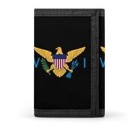 Flag of U.S. Virgin Islands Slim Men's Wallets with 8 Card Holders Minimalist Trifold Travel Purse