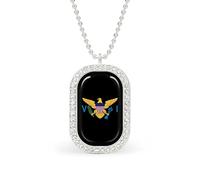 Flag of U.S. Virgin Islands Women's Alloy Long Necklaces Square Pendant Ladies Diamond Necklace Jewelry Gift Silver-style
